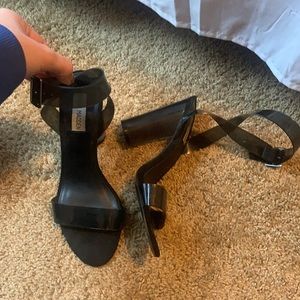 Steve Madden black clear heels